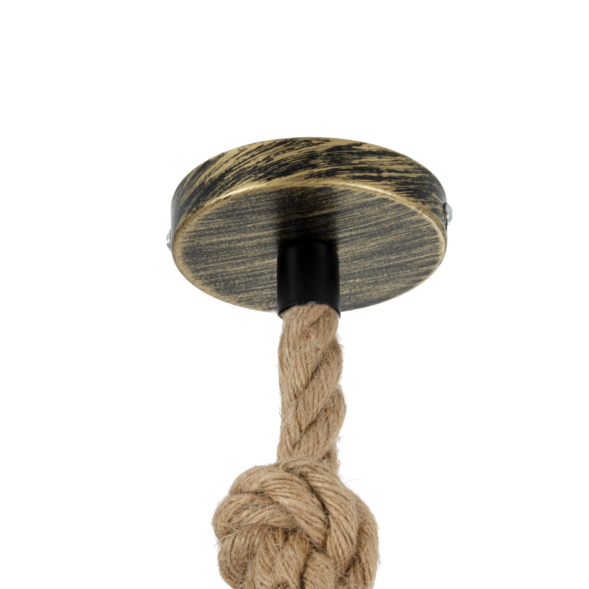 GloboStar® BARBAROSSA 01705 Vintage Κρεμαστό Φωτιστικό Οροφής Μονόφωτο 1 x E27 AC220-240V IP20 - Φ18 x Υ28cm - Χρυσό Αντικέ με Διάφανο Γυαλί και Ανάρτηση Σχοινί Τριχιάς - 5 Χρόνια Εγγύηση - ledmania.gr