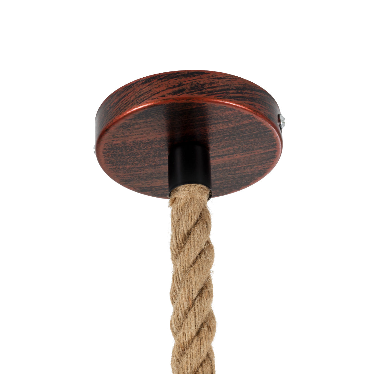 GloboStar® BARBAROSSA 01707 Vintage Κρεμαστό Φωτιστικό Οροφής Μονόφωτο 1 x E27 AC220-240V IP20 - Φ18 x Υ28cm - Χάλκινο Αντικέ Μεταλλικό με Διάφανο Γυαλί και Ανάρτηση Σχοινί Τριχιάς - 5 Χρόνια Εγγύηση - ledmania.gr