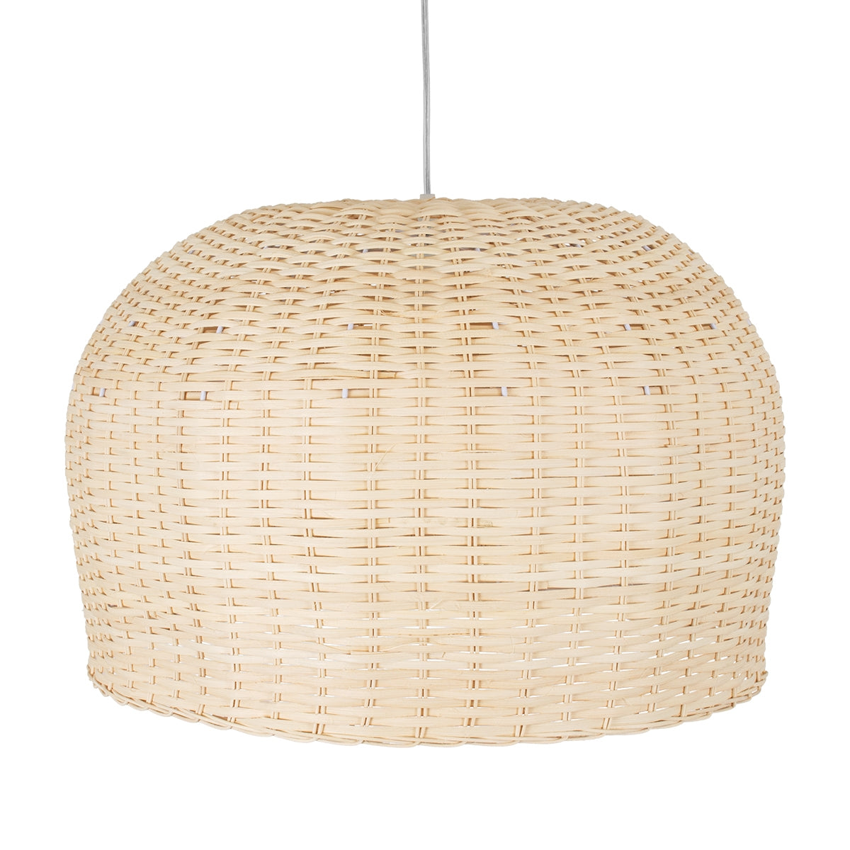 GloboStar® BERMUDA 01709 Μοντέρνο Κρεμαστό Φωτιστικό Οροφής Μονόφωτο 1 x E27 Μπεζ Μπαμπού Καμπάνα D50 x H34cm - ledmania.gr