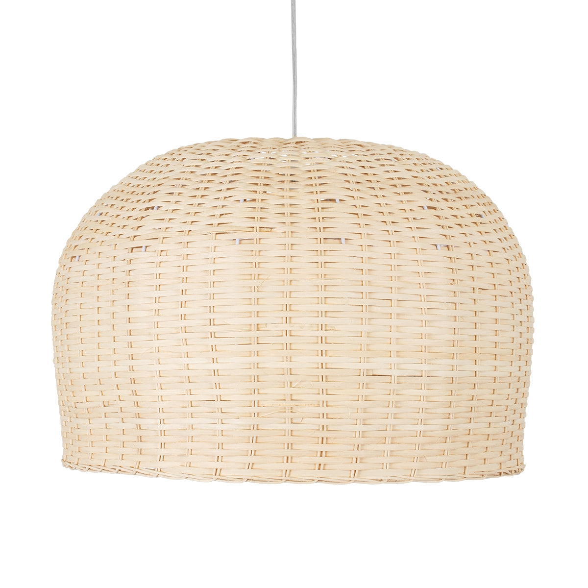 GloboStar® BERMUDA 01709 Μοντέρνο Κρεμαστό Φωτιστικό Οροφής Μονόφωτο 1 x E27 Μπεζ Μπαμπού Καμπάνα D50 x H34cm - ledmania.gr