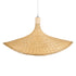 GloboStar® CUBA 01719 Vintage Κρεμαστό Φωτιστικό Οροφής Μονόφωτο Μπεζ Ξύλινο Bamboo Φ53 x Y30cm - ledmania.gr