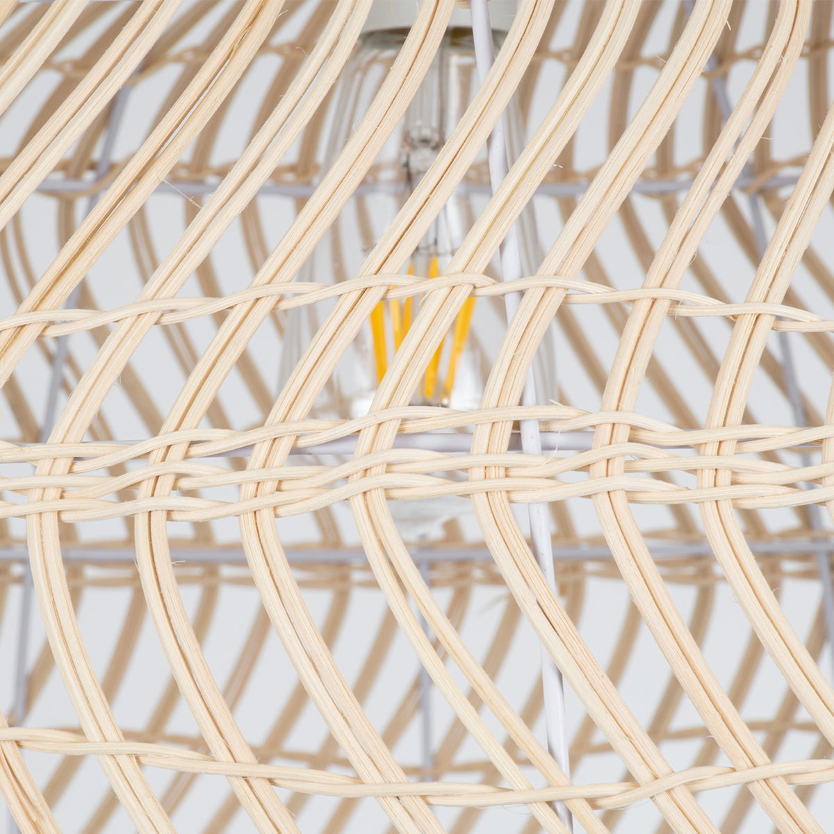 GloboStar® CANARY 01728 Μοντέρνο Κρεμαστό Φωτιστικό Οροφής Μονόφωτο 1 x E27 Μπεζ Μπαμπού Καμπάνα D60 x H29cm - ledmania.gr