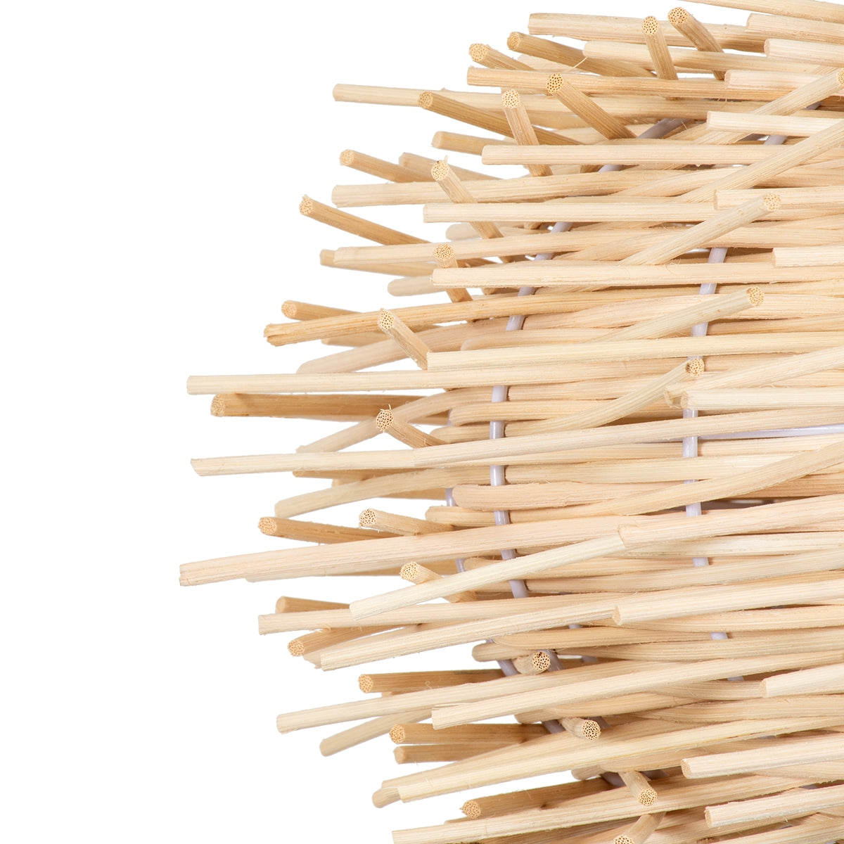 GloboStar® MINORCA 01731 Μοντέρνο Κρεμαστό Φωτιστικό Οροφής Μονόφωτο 1 x E27 Μπεζ Μπαμπού Καμπάνα D60 x H35cm - ledmania.gr