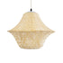 GloboStar® JUNIPER 01737 Boho Κρεμαστό Φωτιστικό Οροφής Μονόφωτο 1 x E27 AC220-240V IP20 - Φ45 x Υ40cm - Μπεζ Ξύλινο Μπαμπού Πλέγμα Καμπάνα - 5 Χρόνια Εγγύηση - ledmania.gr