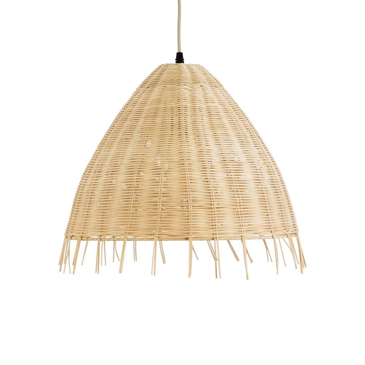 GloboStar® AQUATIC 01742 Boho Κρεμαστό Φωτιστικό Οροφής Μονόφωτο 1 x E27 AC220-240V IP20 - Φ40 x Υ36cm - Μπεζ Ξύλινο Μπαμπού Πλέγμα Καμπάνα - 5 Χρόνια Εγγύηση - ledmania.gr