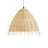 GloboStar® AQUATIC 01742 Boho Κρεμαστό Φωτιστικό Οροφής Μονόφωτο 1 x E27 AC220-240V IP20 - Φ40 x Υ36cm - Μπεζ Ξύλινο Μπαμπού Πλέγμα Καμπάνα - 5 Χρόνια Εγγύηση - ledmania.gr