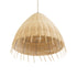 GloboStar® AQUATIC 01742 Boho Κρεμαστό Φωτιστικό Οροφής Μονόφωτο 1 x E27 AC220-240V IP20 - Φ40 x Υ36cm - Μπεζ Ξύλινο Μπαμπού Πλέγμα Καμπάνα - 5 Χρόνια Εγγύηση - ledmania.gr