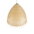 GloboStar® AQUATIC 01743 Boho Κρεμαστό Φωτιστικό Οροφής Μονόφωτο 1 x E27 AC220-240V IP20 - Φ60 x Υ60cm - Μπεζ Ξύλινο Μπαμπού Πλέγμα Καμπάνα - 5 Χρόνια Εγγύηση - ledmania.gr