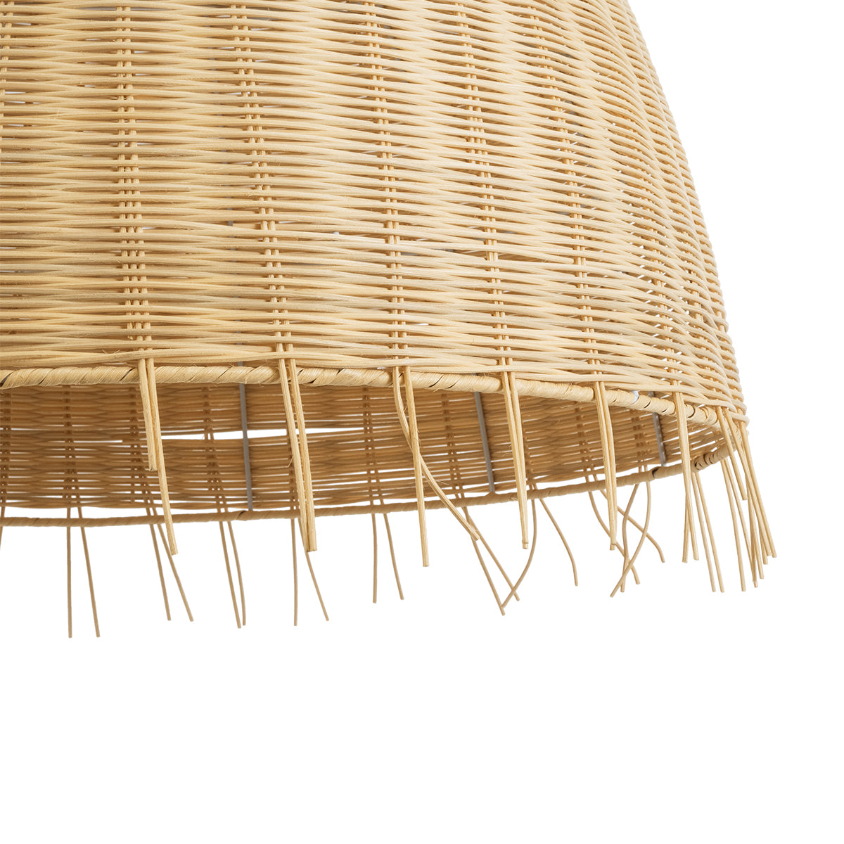 GloboStar® AQUATIC 01743 Boho Κρεμαστό Φωτιστικό Οροφής Μονόφωτο 1 x E27 AC220-240V IP20 - Φ60 x Υ60cm - Μπεζ Ξύλινο Μπαμπού Πλέγμα Καμπάνα - 5 Χρόνια Εγγύηση - ledmania.gr