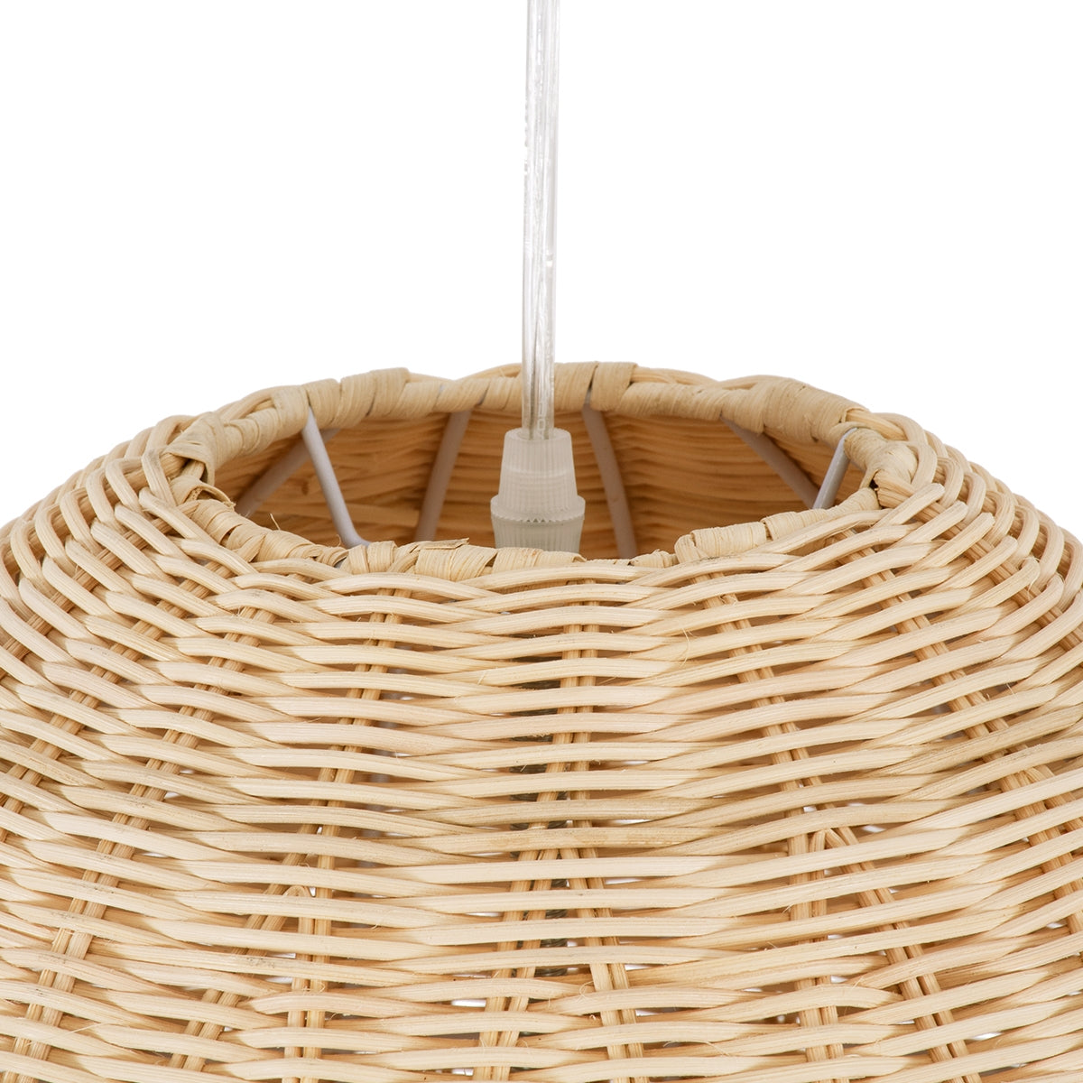 GloboStar® FAROL 01746 Μοντέρνο Κρεμαστό Φωτιστικό Οροφής Μονόφωτο 1 x E27 Μπεζ Μπαμπού Καμπάνα D60 x H100cm - ledmania.gr