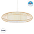 GloboStar® FERNANDO 01782 Μοντέρνο Κρεμαστό Φωτιστικό Οροφής Μονόφωτο 1 x E27 Καφέ Μπαμπού Καμπάνα D120 x H31cm - ledmania.gr