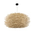 GloboStar® MINORCA 01786 Boho Κρεμαστό Φωτιστικό Οροφής Μονόφωτο 1 x E27 AC220-240V IP20 - Φ100 x Υ45cm - Μπεζ Ξύλινο Πλέγμα - 5 Χρόνια Εγγύηση - ledmania.gr