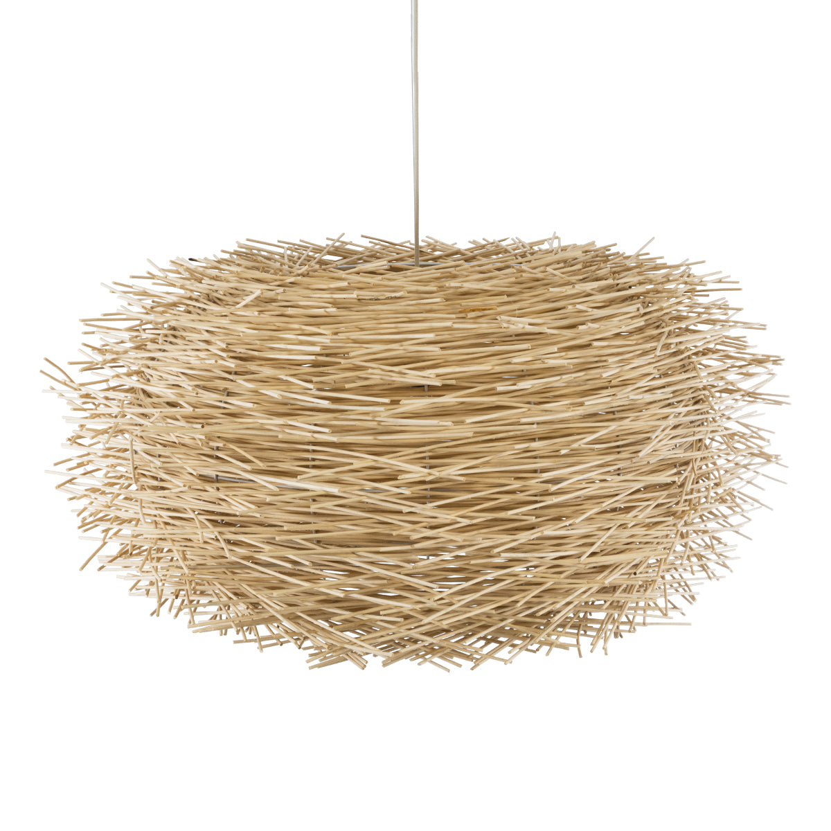 GloboStar® MINORCA 01786 Boho Κρεμαστό Φωτιστικό Οροφής Μονόφωτο 1 x E27 AC220-240V IP20 - Φ100 x Υ45cm - Μπεζ Ξύλινο Πλέγμα - 5 Χρόνια Εγγύηση - ledmania.gr