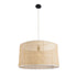 GloboStar® YOTTO 01822 Boho Κρεμαστό Φωτιστικό Οροφής Μονόφωτο 1 x E27 AC220-240V IP20 - Φ55 x Υ30cm - Μπεζ Μπαμπού Πλέγμα - 5 Χρόνια Εγγύηση - ledmania.gr