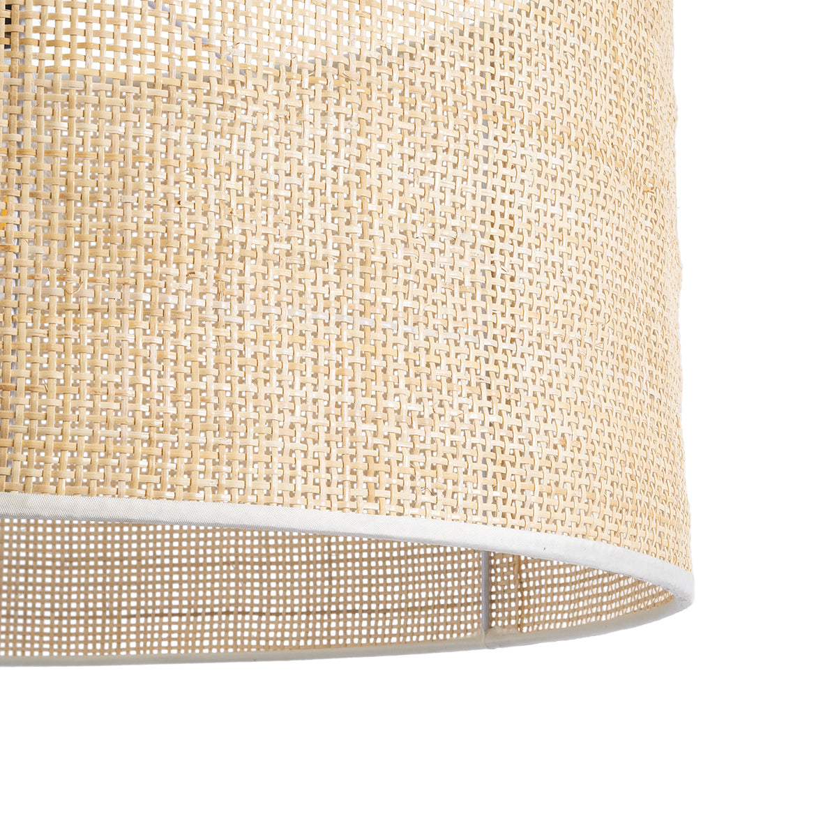 GloboStar® YOTTO 01822 Boho Κρεμαστό Φωτιστικό Οροφής Μονόφωτο 1 x E27 AC220-240V IP20 - Φ55 x Υ30cm - Μπεζ Μπαμπού Πλέγμα - 5 Χρόνια Εγγύηση - ledmania.gr