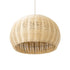 GloboStar® RAITO 01824 Boho Κρεμαστό Φωτιστικό Οροφής Μονόφωτο 1 x E27 AC220-240V IP20 - Φ40 x Υ25cm - Μπεζ Ξύλινο Μπαμπού Πλέγμα Καμπάνα - 5 Χρόνια Εγγύηση - ledmania.gr