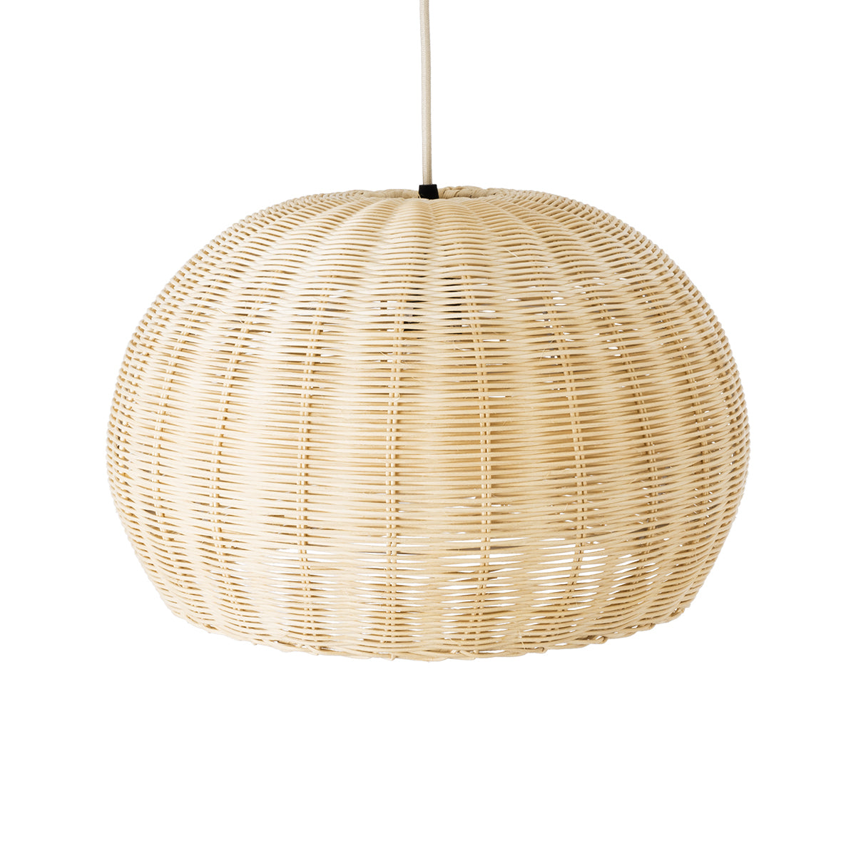 GloboStar® RAITO 01824 Boho Κρεμαστό Φωτιστικό Οροφής Μονόφωτο 1 x E27 AC220-240V IP20 - Φ40 x Υ25cm - Μπεζ Ξύλινο Μπαμπού Πλέγμα Καμπάνα - 5 Χρόνια Εγγύηση - ledmania.gr