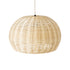 GloboStar® RAITO 01824 Boho Κρεμαστό Φωτιστικό Οροφής Μονόφωτο 1 x E27 AC220-240V IP20 - Φ40 x Υ25cm - Μπεζ Ξύλινο Μπαμπού Πλέγμα Καμπάνα - 5 Χρόνια Εγγύηση - ledmania.gr