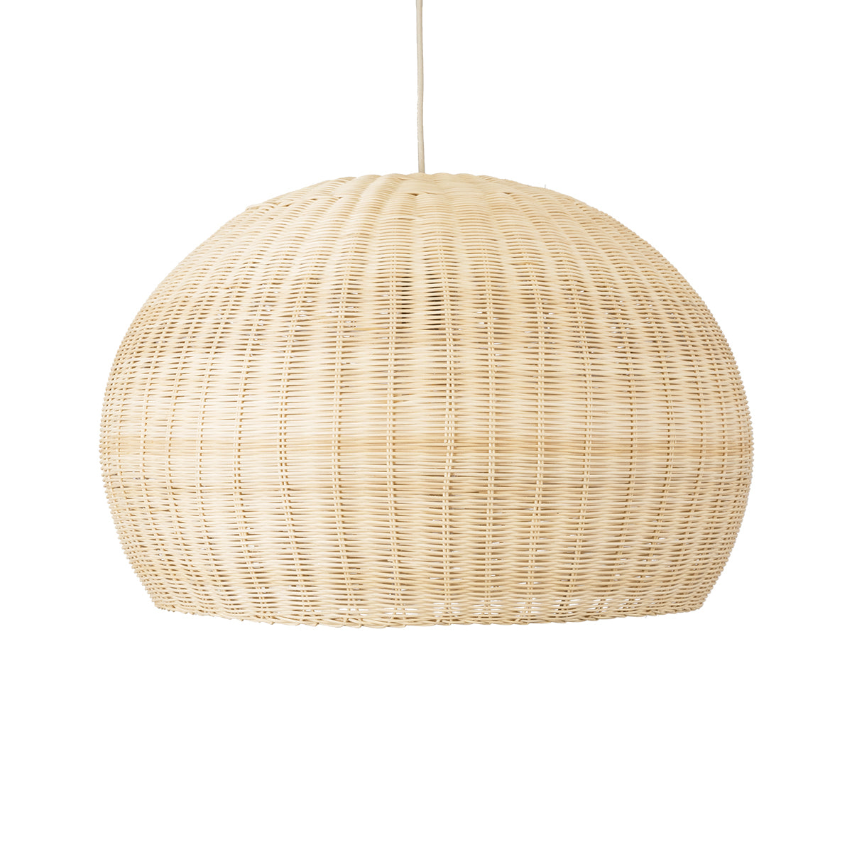 GloboStar® RAITO 01825 Boho Κρεμαστό Φωτιστικό Οροφής Μονόφωτο 1 x E27 AC220-240V IP20 - Φ60 x Υ40cm - Μπεζ Ξύλινο Μπαμπού Πλέγμα Καμπάνα - 5 Χρόνια Εγγύηση - ledmania.gr