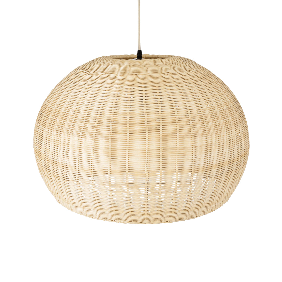 GloboStar® RAITO 01825 Boho Κρεμαστό Φωτιστικό Οροφής Μονόφωτο 1 x E27 AC220-240V IP20 - Φ60 x Υ40cm - Μπεζ Ξύλινο Μπαμπού Πλέγμα Καμπάνα - 5 Χρόνια Εγγύηση - ledmania.gr