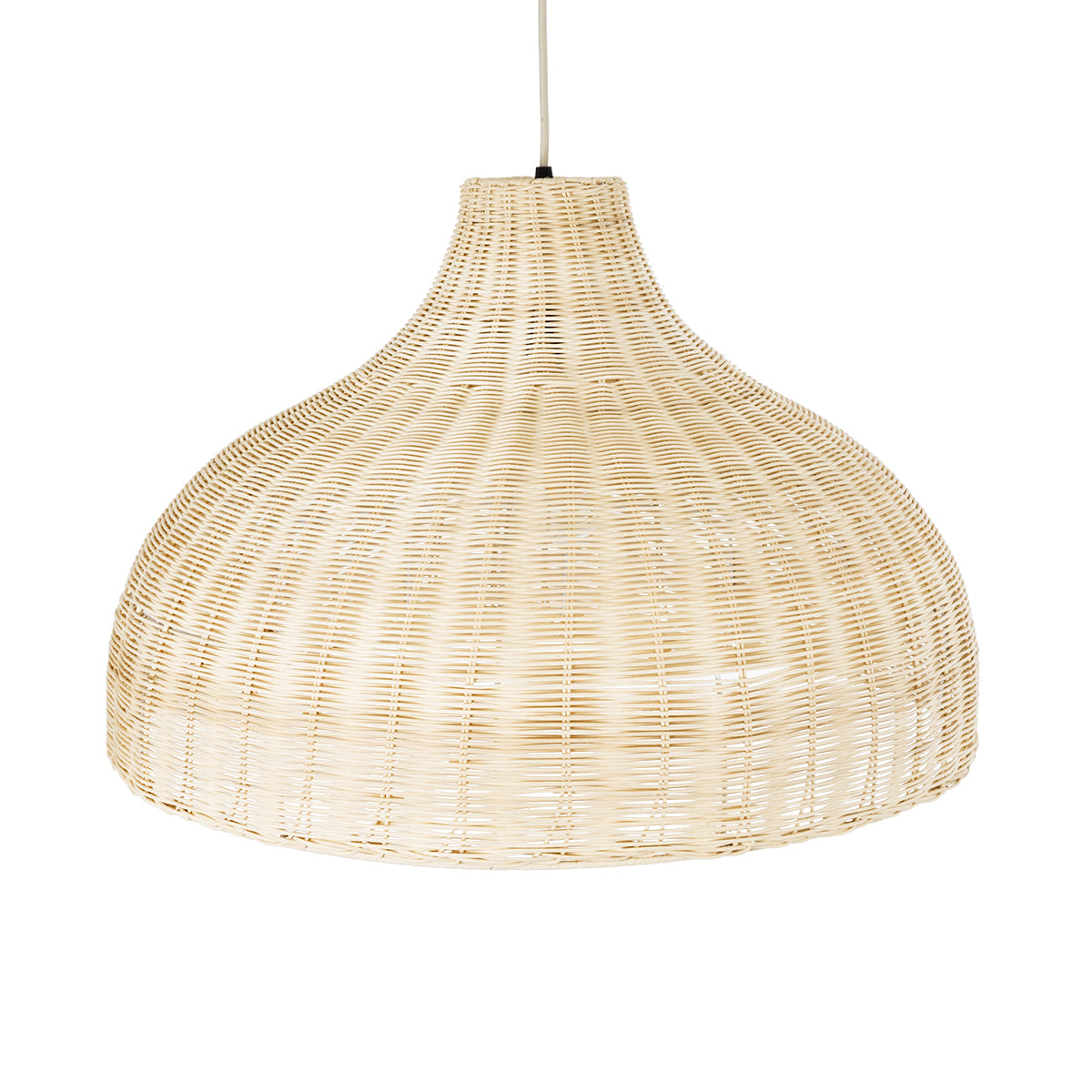 GloboStar® AFURU 01828 Boho Κρεμαστό Φωτιστικό Οροφής Μονόφωτο 1 x E27 AC220-240V IP20 - Φ60 x Υ40cm - Μπεζ Ξύλινο Μπαμπού Πλέγμα Καμπάνα - 5 Χρόνια Εγγύηση - ledmania.gr