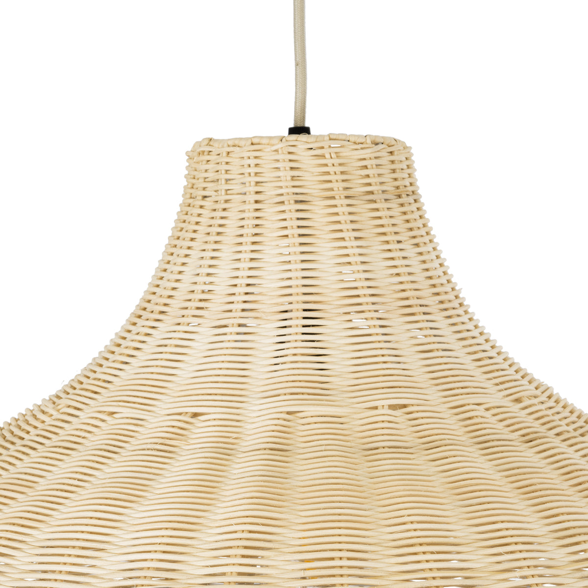 GloboStar® AFURU 01828 Boho Κρεμαστό Φωτιστικό Οροφής Μονόφωτο 1 x E27 AC220-240V IP20 - Φ60 x Υ40cm - Μπεζ Ξύλινο Μπαμπού Πλέγμα Καμπάνα - 5 Χρόνια Εγγύηση - ledmania.gr