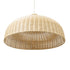 GloboStar® AFURU 01829 Boho Κρεμαστό Φωτιστικό Οροφής Μονόφωτο 1 x E27 AC220-240V IP20 - Φ100 x Υ60cm - Μπεζ Ξύλινο Μπαμπού Πλέγμα Καμπάνα - 5 Χρόνια Εγγύηση - ledmania.gr