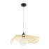 GloboStar® MELEMELE 01840 Boho Κρεμαστό Φωτιστικό Οροφής Μονόφωτο 1 x E27 AC220-240V IP20 - Φ50 x Υ7cm - Μπεζ Ξύλινο Μπαμπού Πλέγμα - 5 Χρόνια Εγγύηση - ledmania.gr