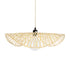 GloboStar® MELEMELE 01840 Boho Κρεμαστό Φωτιστικό Οροφής Μονόφωτο 1 x E27 AC220-240V IP20 - Φ50 x Υ7cm - Μπεζ Ξύλινο Μπαμπού Πλέγμα - 5 Χρόνια Εγγύηση - ledmania.gr