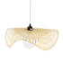GloboStar® MELEMELE 01840 Boho Κρεμαστό Φωτιστικό Οροφής Μονόφωτο 1 x E27 AC220-240V IP20 - Φ50 x Υ7cm - Μπεζ Ξύλινο Μπαμπού Πλέγμα - 5 Χρόνια Εγγύηση - ledmania.gr