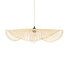 GloboStar® MELEMELE 01841 Boho Κρεμαστό Φωτιστικό Οροφής Μονόφωτο 1 x E27 AC220-240V IP20 - Φ75 x Υ10cm - Μπεζ Ξύλινο Μπαμπού Πλέγμα - 5 Χρόνια Εγγύηση - ledmania.gr