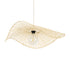 GloboStar® MELEMELE 01841 Boho Κρεμαστό Φωτιστικό Οροφής Μονόφωτο 1 x E27 AC220-240V IP20 - Φ75 x Υ10cm - Μπεζ Ξύλινο Μπαμπού Πλέγμα - 5 Χρόνια Εγγύηση - ledmania.gr