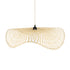 GloboStar® MELEMELE 01841 Boho Κρεμαστό Φωτιστικό Οροφής Μονόφωτο 1 x E27 AC220-240V IP20 - Φ75 x Υ10cm - Μπεζ Ξύλινο Μπαμπού Πλέγμα - 5 Χρόνια Εγγύηση - ledmania.gr