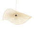 GloboStar® MELEMELE 01842 Boho Κρεμαστό Φωτιστικό Οροφής Μονόφωτο 1 x E27 AC220-240V IP20 - Φ100 x Υ12cm - Μπεζ Ξύλινο Μπαμπού Πλέγμα - 5 Χρόνια Εγγύηση - ledmania.gr
