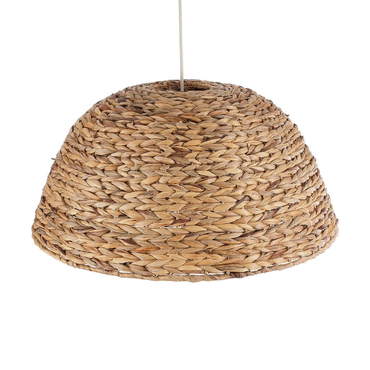 GloboStar® MANGATA 01847 Boho Κρεμαστό Φωτιστικό Οροφής Μονόφωτο 1 x E27 AC220-240V IP20 - Φ60 x Υ28cm - Μπεζ Καφέ Ξύλινο Μπαμπού Πλέγμα Καμπάνα - 5 Χρόνια Εγγύηση - ledmania.gr