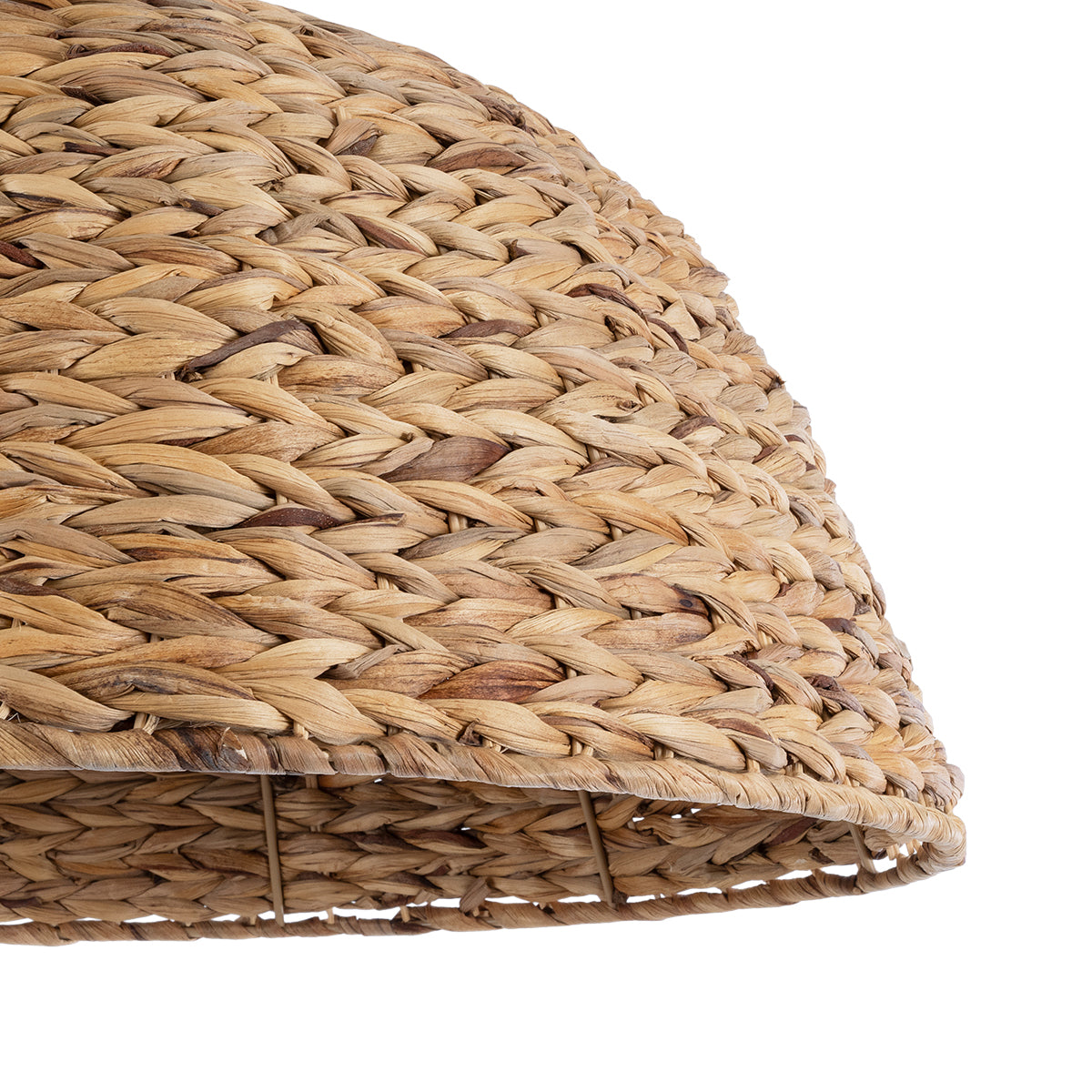 GloboStar® MANGATA 01847 Boho Κρεμαστό Φωτιστικό Οροφής Μονόφωτο 1 x E27 AC220-240V IP20 - Φ60 x Υ28cm - Μπεζ Καφέ Ξύλινο Μπαμπού Πλέγμα Καμπάνα - 5 Χρόνια Εγγύηση - ledmania.gr