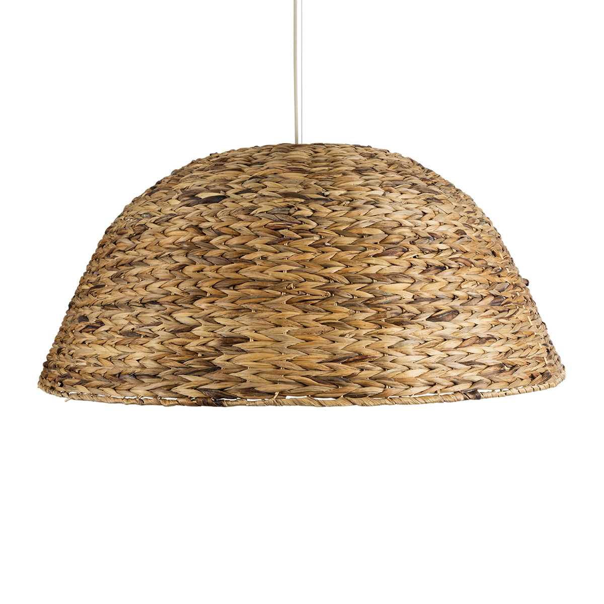GloboStar® MANGATA 01848 Boho Κρεμαστό Φωτιστικό Οροφής Μονόφωτο 1 x E27 AC220-240V IP20 - Φ90 x Υ40cm - Καφέ Ξύλινο Μπαμπού Πλέγμα Καμπάνα - 5 Χρόνια Εγγύηση - ledmania.gr