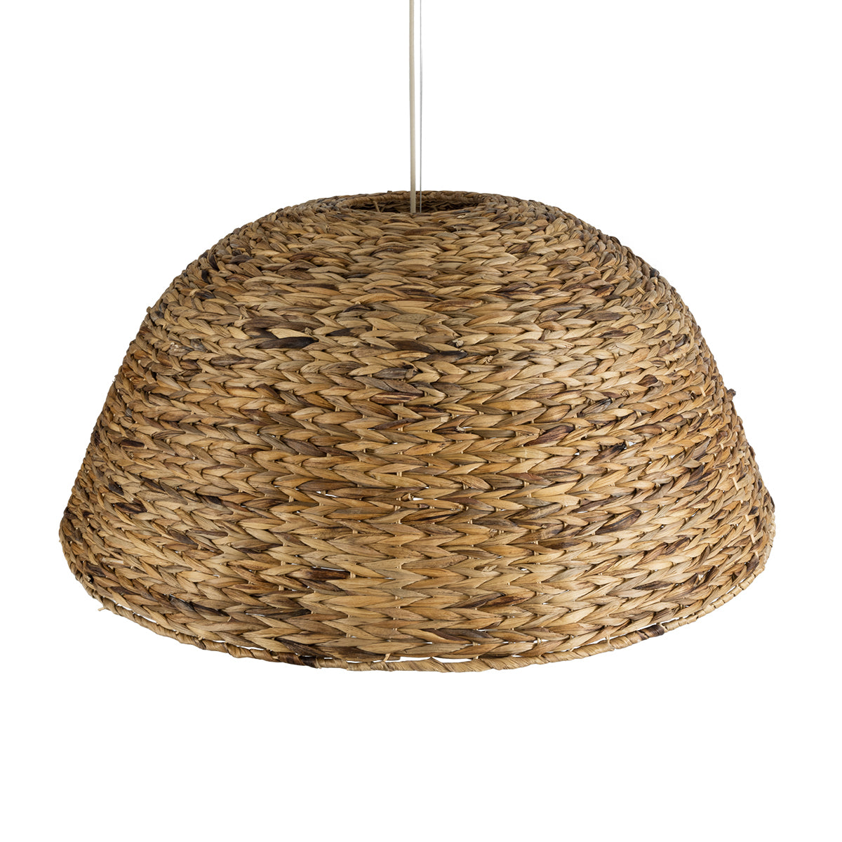 GloboStar® MANGATA 01848 Boho Κρεμαστό Φωτιστικό Οροφής Μονόφωτο 1 x E27 AC220-240V IP20 - Φ90 x Υ40cm - Καφέ Ξύλινο Μπαμπού Πλέγμα Καμπάνα - 5 Χρόνια Εγγύηση - ledmania.gr