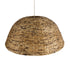 GloboStar® MANGATA 01848 Boho Κρεμαστό Φωτιστικό Οροφής Μονόφωτο 1 x E27 AC220-240V IP20 - Φ90 x Υ40cm - Καφέ Ξύλινο Μπαμπού Πλέγμα Καμπάνα - 5 Χρόνια Εγγύηση - ledmania.gr