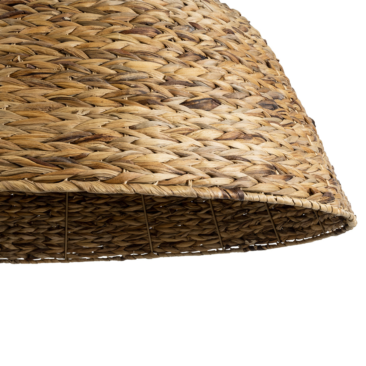 GloboStar® MANGATA 01848 Boho Κρεμαστό Φωτιστικό Οροφής Μονόφωτο 1 x E27 AC220-240V IP20 - Φ90 x Υ40cm - Καφέ Ξύλινο Μπαμπού Πλέγμα Καμπάνα - 5 Χρόνια Εγγύηση - ledmania.gr