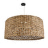GloboStar® MARIGOLD 01850 Boho Κρεμαστό Φωτιστικό Οροφής Μονόφωτο 1 x E27 AC220-240V IP20 - Φ90 x Υ40cm - Καφέ Ξύλινο Μπαμπού Πλέγμα Καμπάνα - 5 Χρόνια Εγγύηση - ledmania.gr