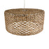 GloboStar® MARIGOLD 01850 Boho Κρεμαστό Φωτιστικό Οροφής Μονόφωτο 1 x E27 AC220-240V IP20 - Φ90 x Υ40cm - Καφέ Ξύλινο Μπαμπού Πλέγμα Καμπάνα - 5 Χρόνια Εγγύηση - ledmania.gr