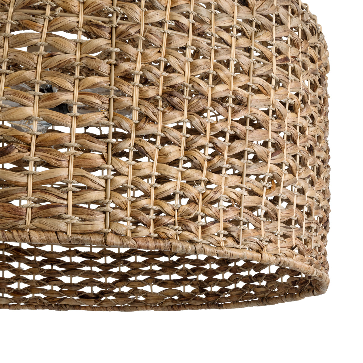 GloboStar® MARIGOLD 01850 Boho Κρεμαστό Φωτιστικό Οροφής Μονόφωτο 1 x E27 AC220-240V IP20 - Φ90 x Υ40cm - Καφέ Ξύλινο Μπαμπού Πλέγμα Καμπάνα - 5 Χρόνια Εγγύηση - ledmania.gr
