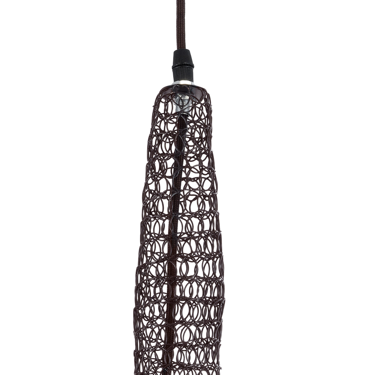 GloboStar® KENTUCKY 01872 Vintage Κρεμαστό Φωτιστικό Οροφής Μονόφωτο 1 x E27 AC220-240V IP20 - Φ35 x Υ60cm - Σκούρο Καφέ Μεταλλικό Πλέγμα - 5 Χρόνια Εγγύηση - ledmania.gr