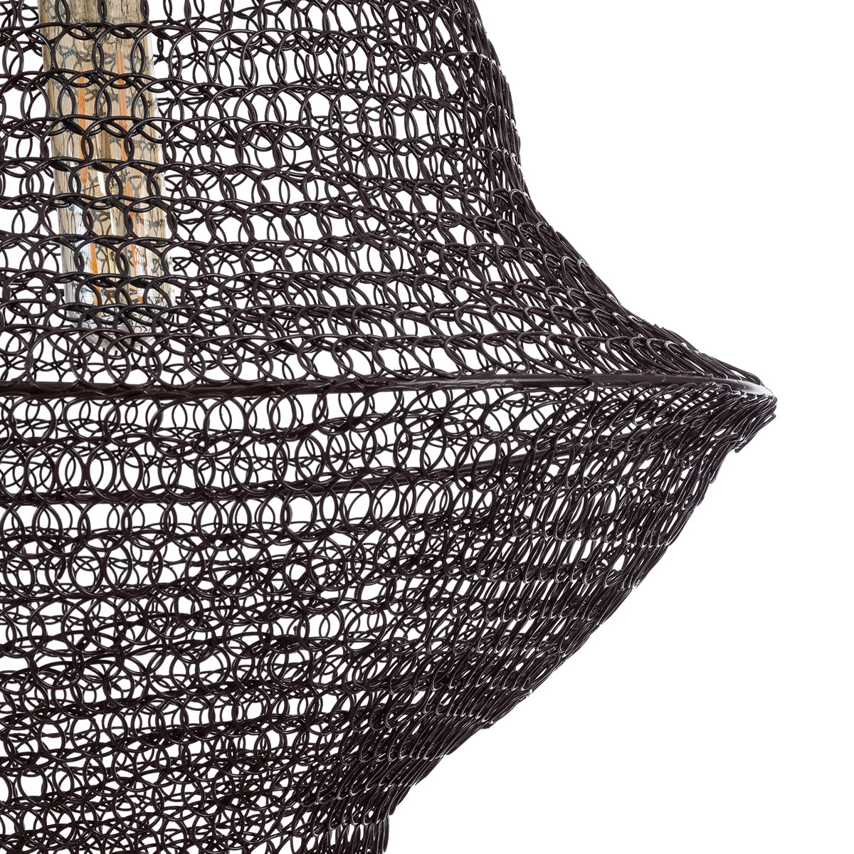 GloboStar® KENTUCKY 01872 Vintage Κρεμαστό Φωτιστικό Οροφής Μονόφωτο 1 x E27 AC220-240V IP20 - Φ35 x Υ60cm - Σκούρο Καφέ Μεταλλικό Πλέγμα - 5 Χρόνια Εγγύηση - ledmania.gr