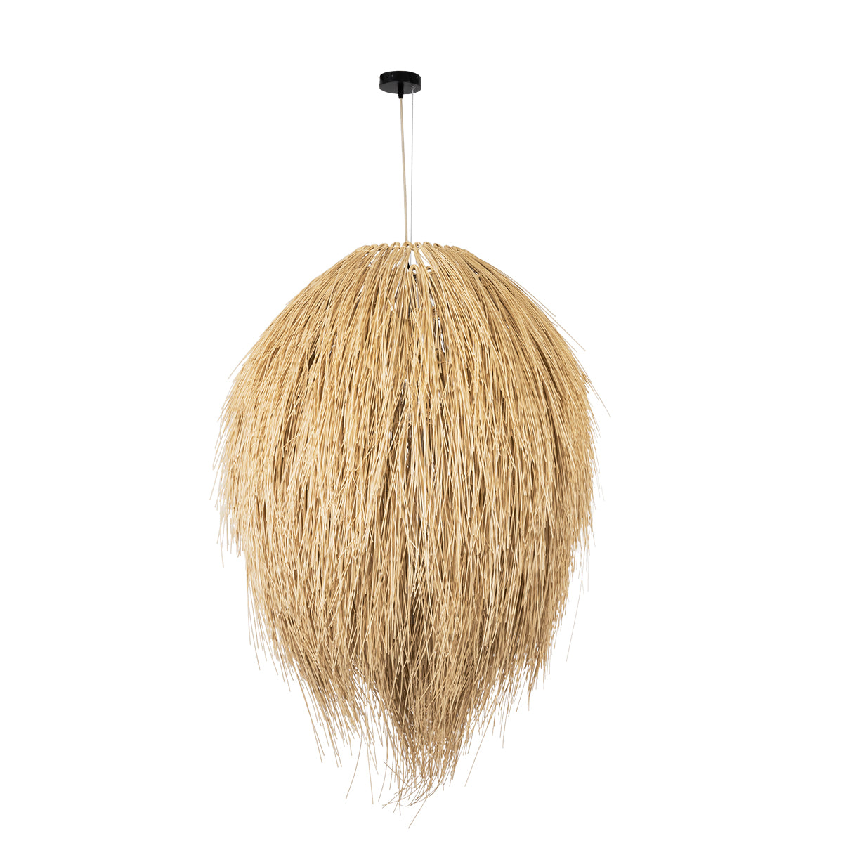GloboStar® ARCHIPELAGO 01913 Boho Κρεμαστό Φωτιστικό Οροφής Μονόφωτο 1 x E27 AC220-240V IP20 - Φ80 x Υ100cm - Μπεζ Ξύλινο Πλέγμα - 5 Χρόνια Εγγύηση - ledmania.gr