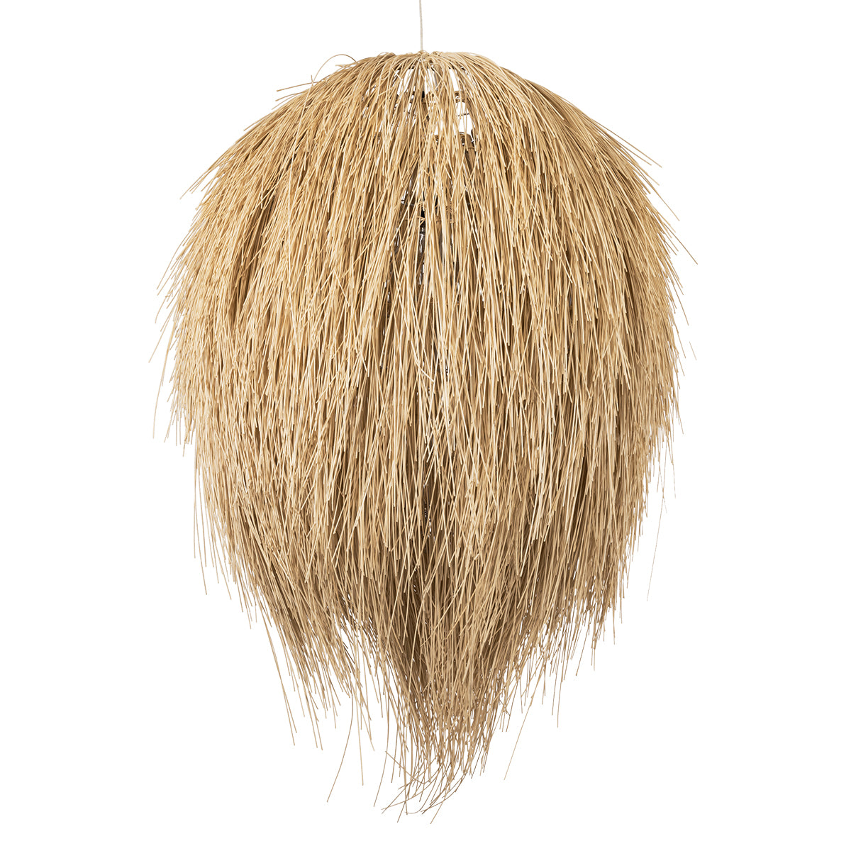 GloboStar® ARCHIPELAGO 01913 Boho Κρεμαστό Φωτιστικό Οροφής Μονόφωτο 1 x E27 AC220-240V IP20 - Φ80 x Υ100cm - Μπεζ Ξύλινο Πλέγμα - 5 Χρόνια Εγγύηση - ledmania.gr