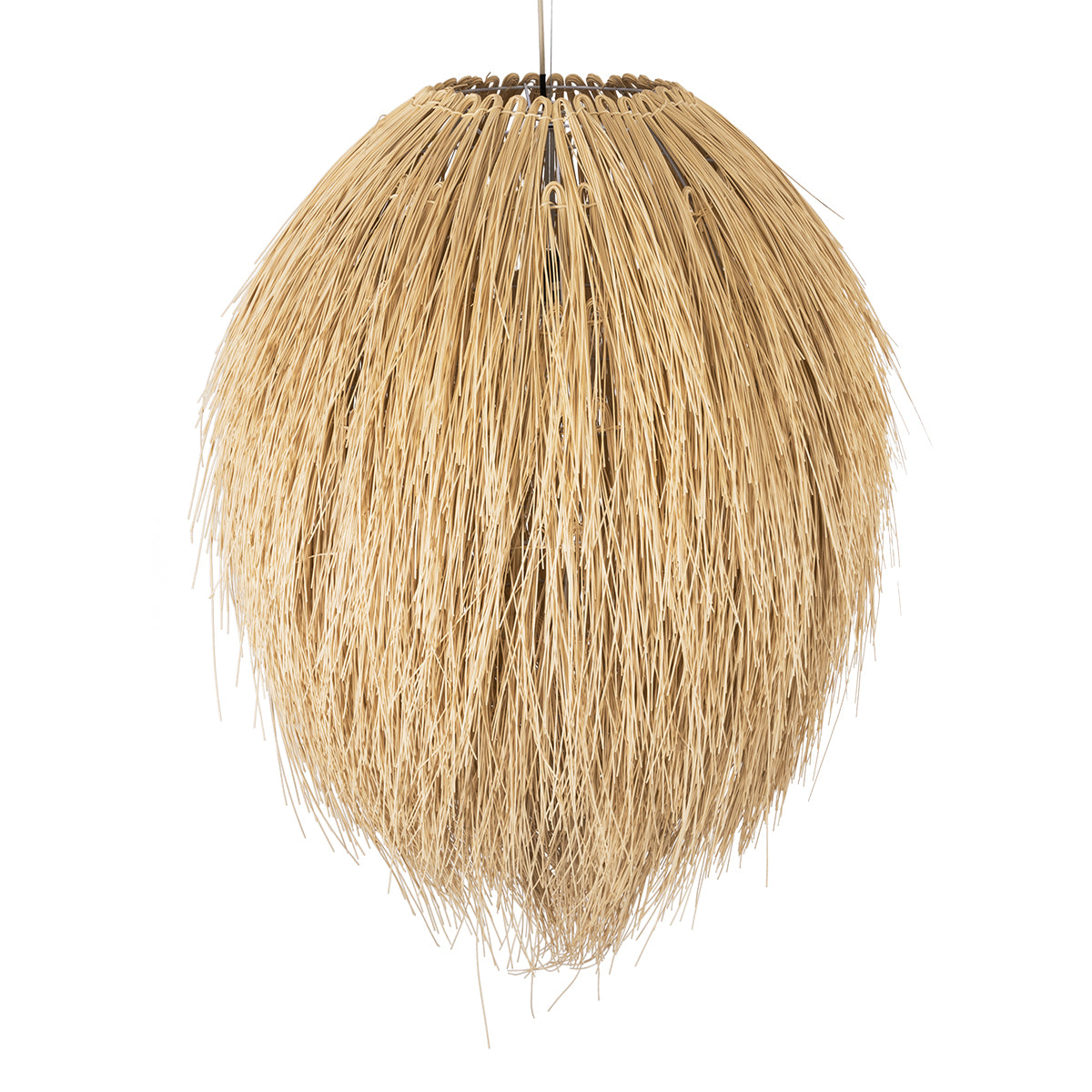 GloboStar® ARCHIPELAGO 01913 Boho Κρεμαστό Φωτιστικό Οροφής Μονόφωτο 1 x E27 AC220-240V IP20 - Φ80 x Υ100cm - Μπεζ Ξύλινο Πλέγμα - 5 Χρόνια Εγγύηση - ledmania.gr