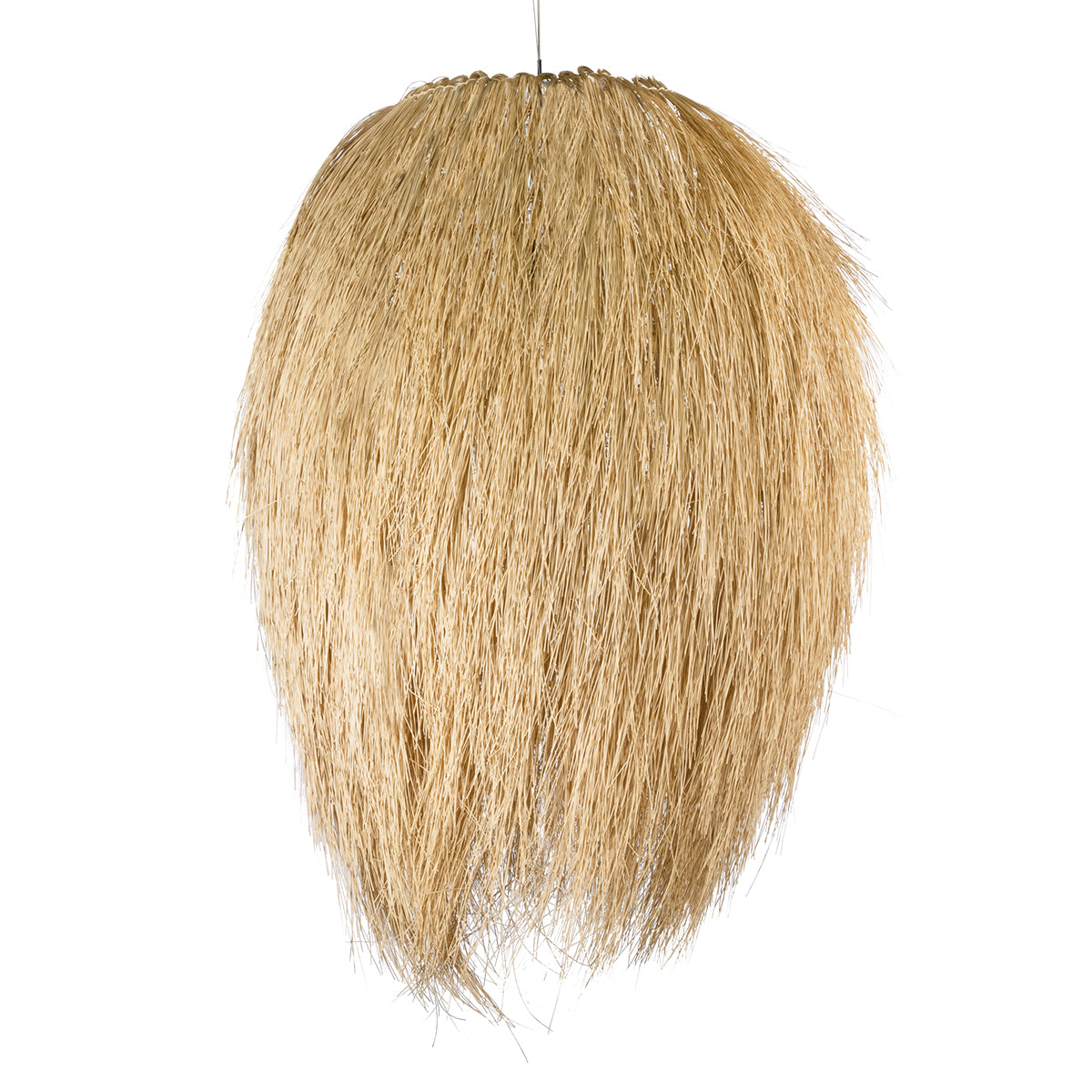 GloboStar® ARCHIPELAGO 01914 Boho Κρεμαστό Φωτιστικό Οροφής Μονόφωτο 1 x E27 AC220-240V IP20 - Φ120 x Υ140cm - Μπεζ Ξύλινο Πλέγμα - 5 Χρόνια Εγγύηση - ledmania.gr