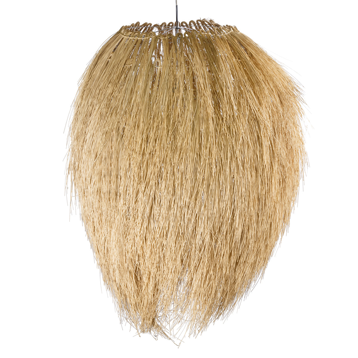 GloboStar® ARCHIPELAGO 01914 Boho Κρεμαστό Φωτιστικό Οροφής Μονόφωτο 1 x E27 AC220-240V IP20 - Φ120 x Υ140cm - Μπεζ Ξύλινο Πλέγμα - 5 Χρόνια Εγγύηση - ledmania.gr